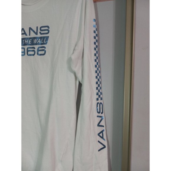 Vans Off The Wall Medium White Long Sleeve Casual Skate Outdoor Logo Shirt - Picture 3 of 5